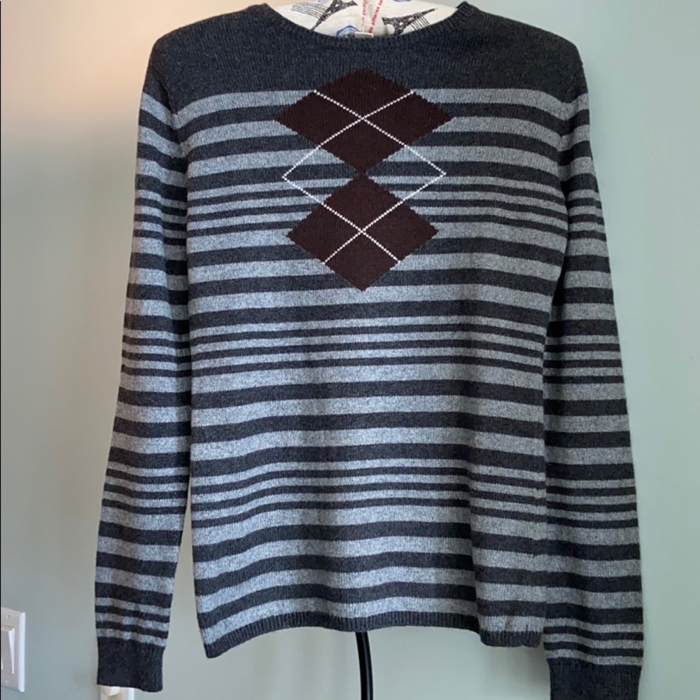 LANDS' END CANVAS
ARGYLE KNIT SWEATER